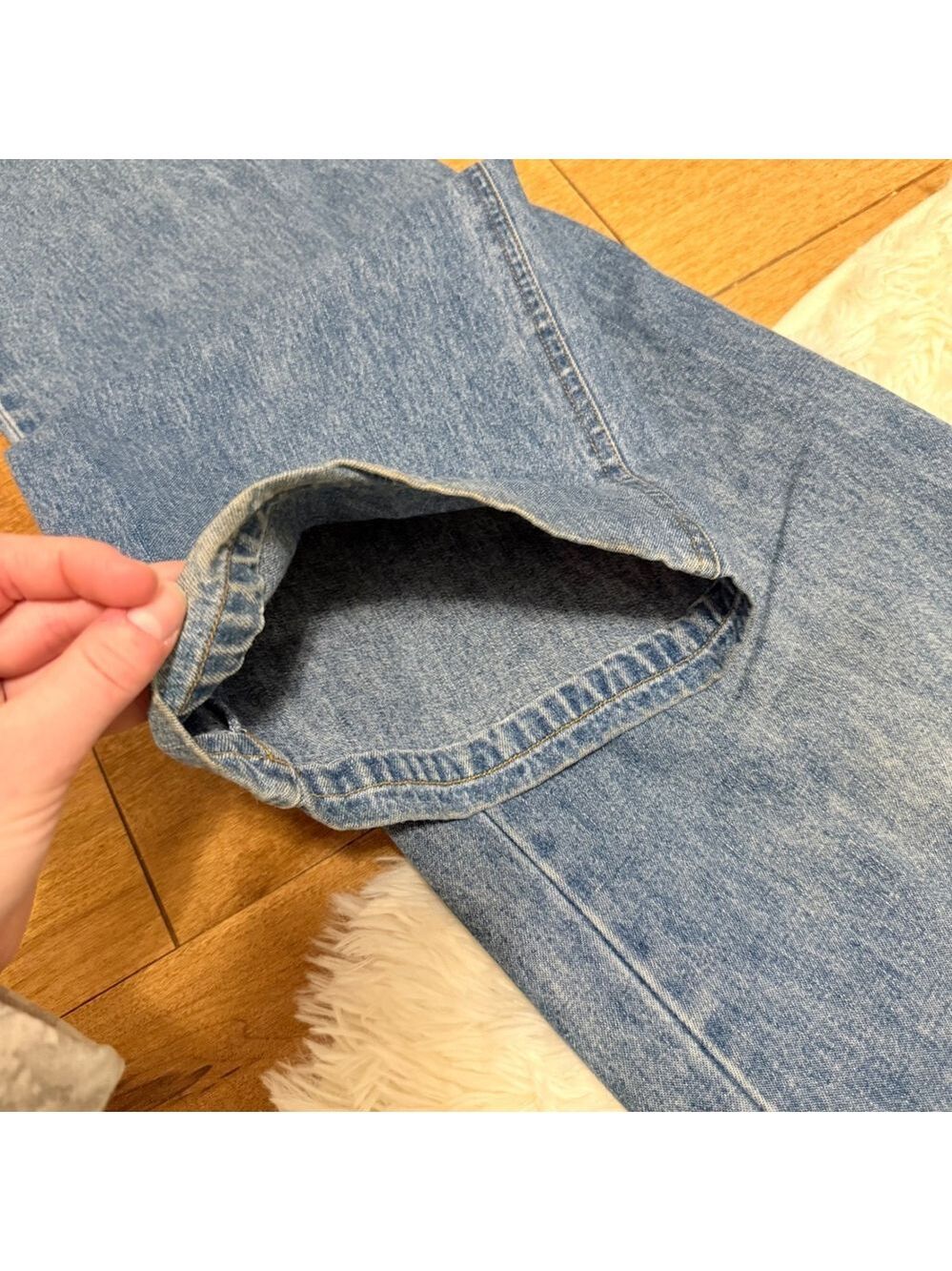 Vintage Quizz New York Wide Leg Carpenter Jeans Baggy Skater Blue Denim Size 5/6 - Picture 7 of 7
